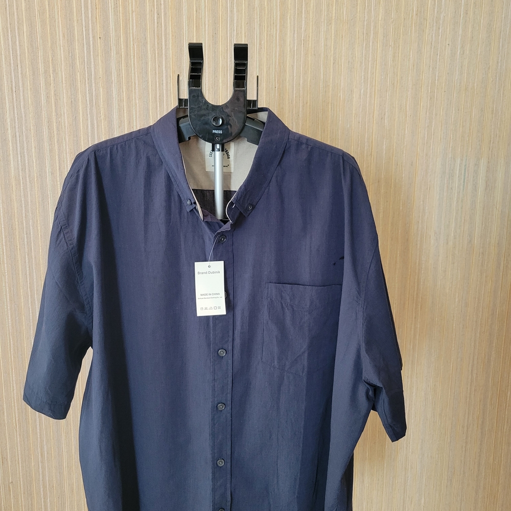 Men's Navy Casual Button-Down Shirt